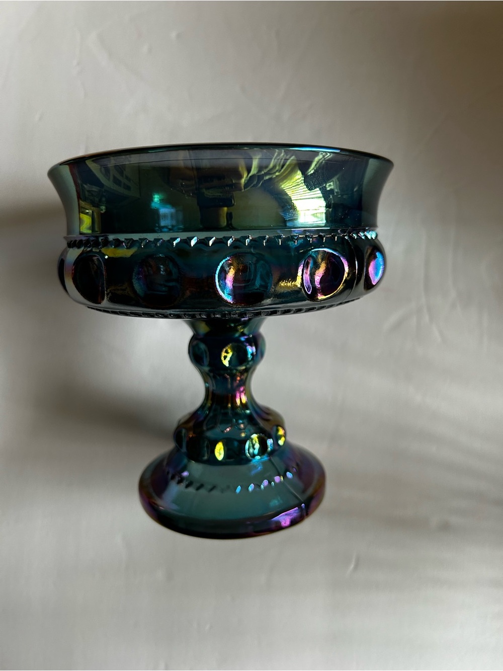 Iridescent Blue Carnival Glass by Indiana Glass Company
